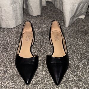 Franco Sarto Black Pointed D'Orsay Flats